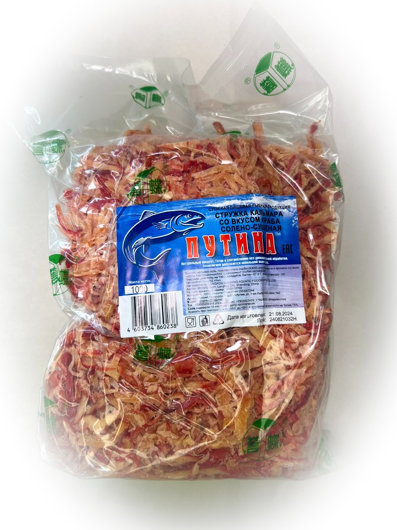Кальмар стружка со вкусом краба "Розовая" (ПУТИНА) в Рыбинске
